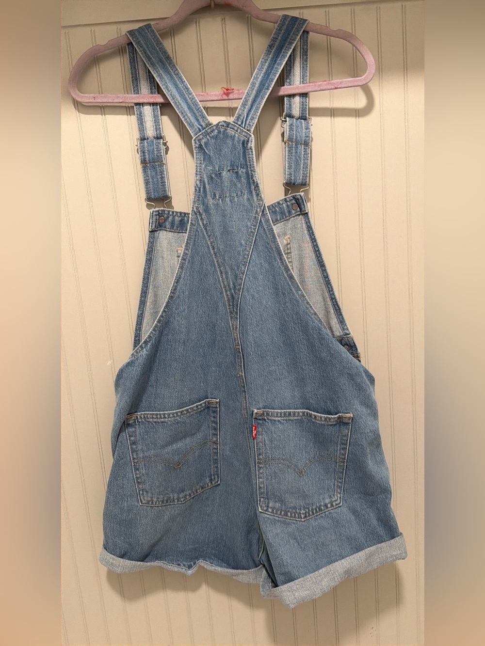 Levi's Light Blue Denim Short Overalls for Women - Picture 4 of 5